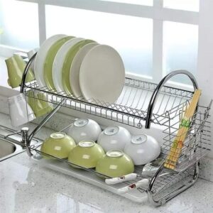 2 LAYER STAINLESS STEEL DISH RACK