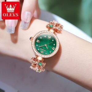 Ladies Luxury Stainless Steel Inlaid Diamond Wristwatch