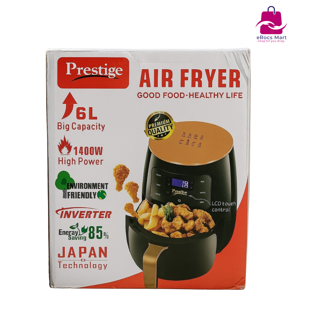 Prestige 6L 1400W High Power Air Fryer – Digital Touch, Oil-Free Cooking