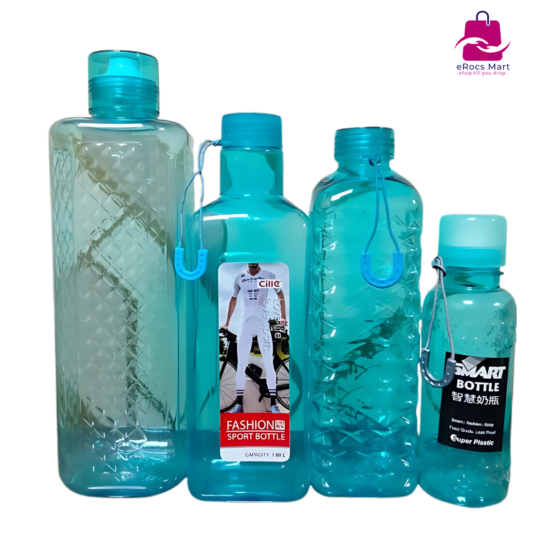 Water Bottle Combo 2 – 4pcs Premium Plastic Bottles (2L, 1L, 1L, 500ml) Bangladesh