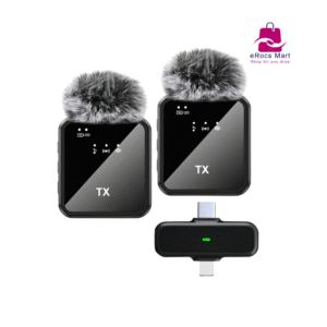 F15-2 2-in-1 Wireless Lavalier Microphone | USB Type-C & Lightning Compatible for Smartphones in Bangladesh